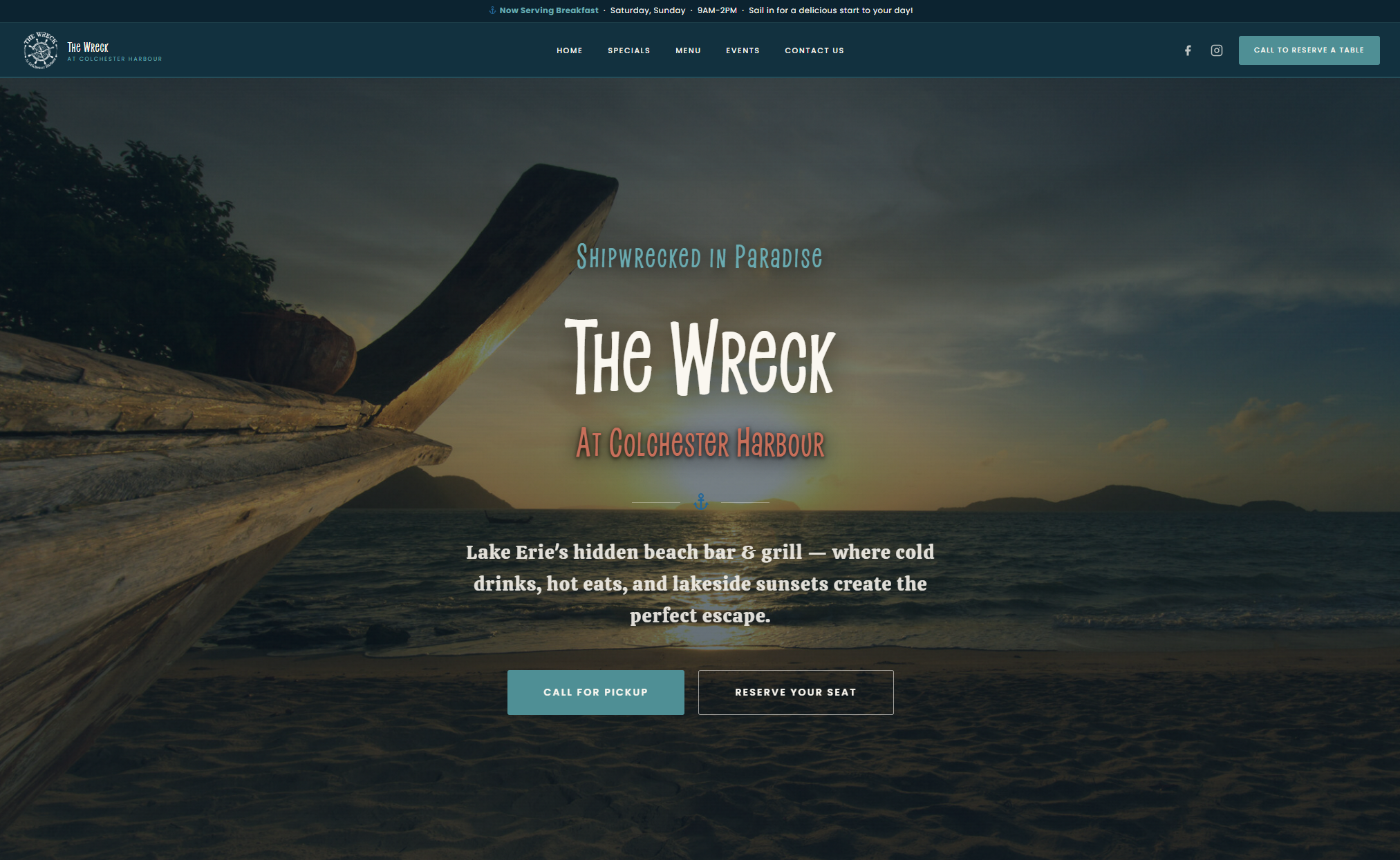 The Wreck At Colchester Harbour website by Rivard Cloud Windsor