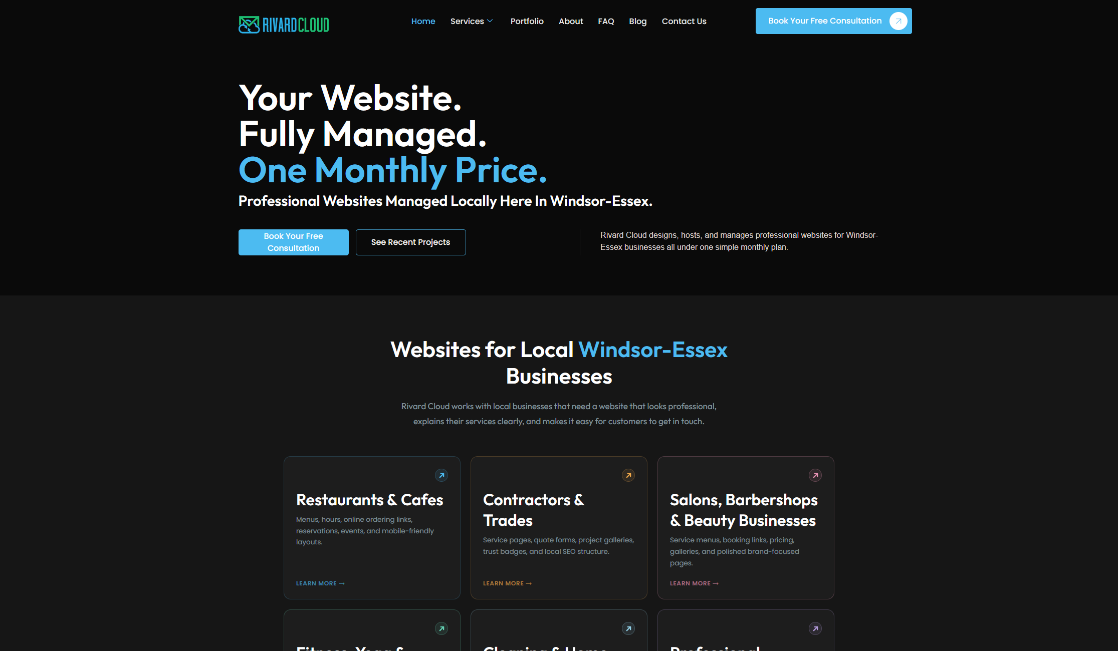 Website redesign screenshot